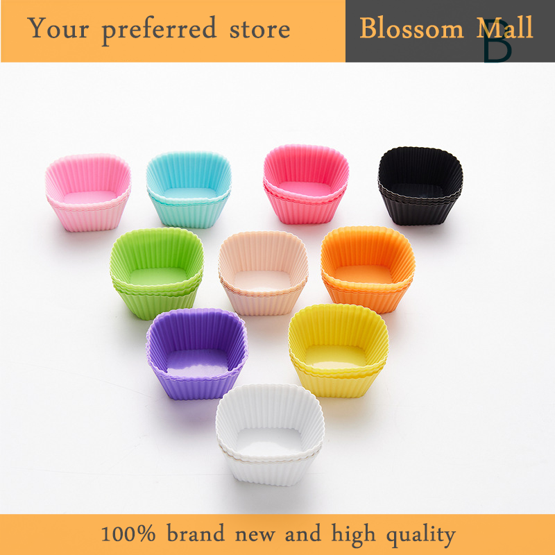 Blossom 10Pcs Silicone Reusable Cake Molds Jelly Baking Mould Cupcake