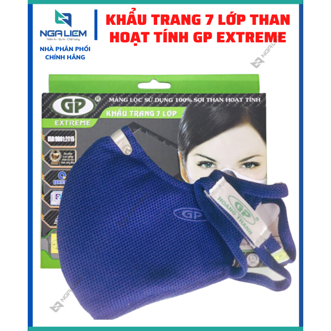 Khẩu Trang 7 Lớp Than Hoạt Tính GP Extreme Chống Bụi, Chống Độc (Giặt được), Quai Dán Sau Gáy - [Hàng Chất Lượng Cao]