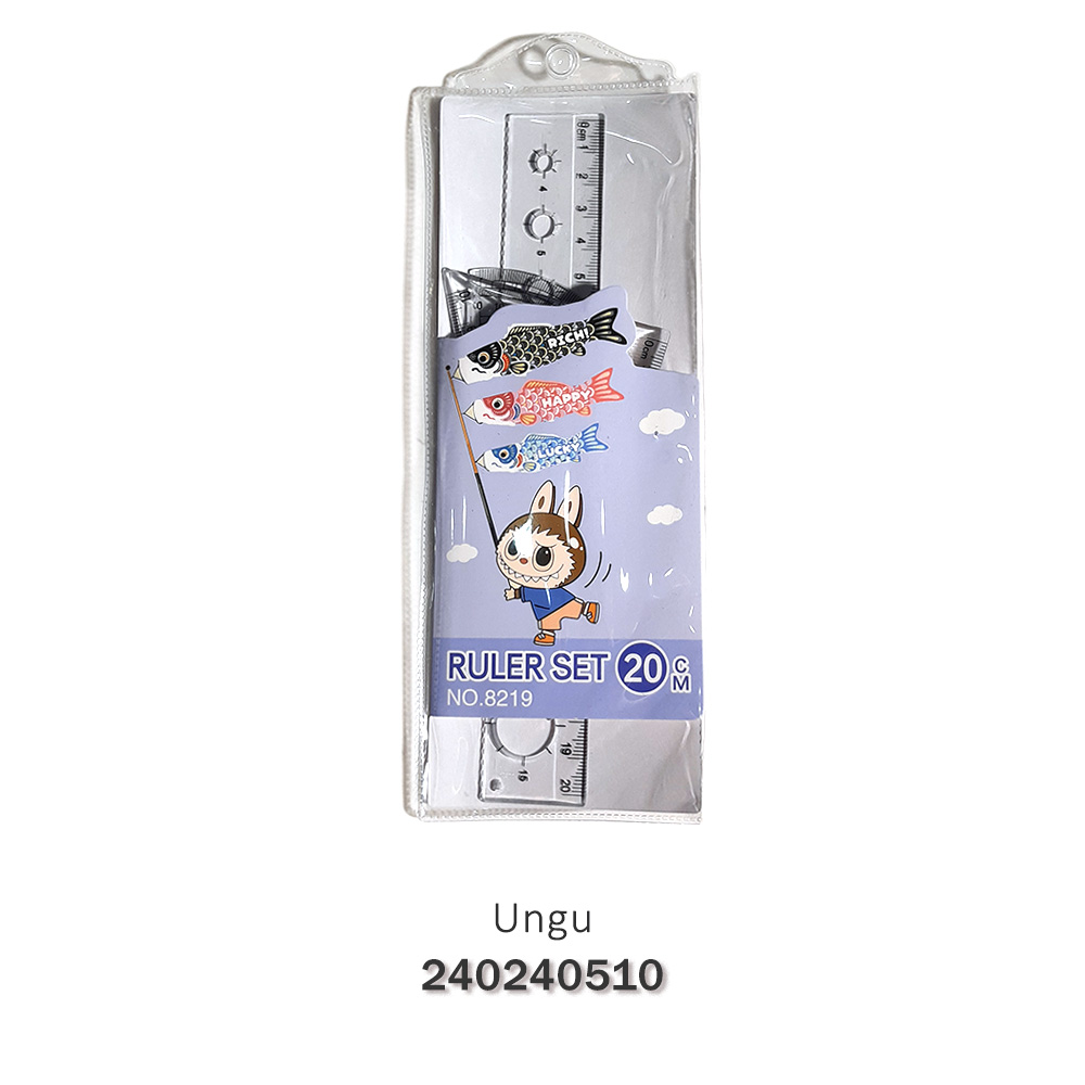 Set Penggaris Sekolah Anak Lengkap Pouch Lengkap 4in1