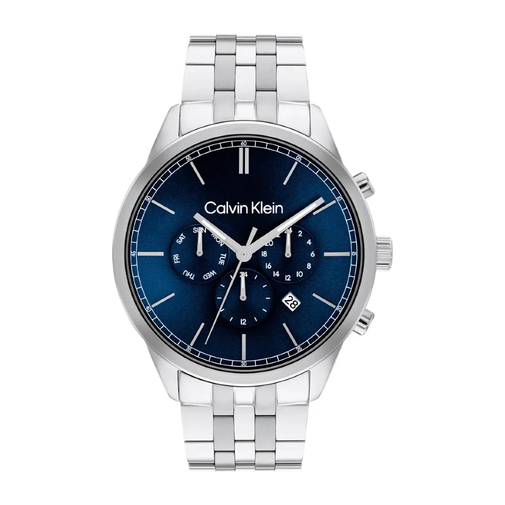 Calvin Klein CK25200377 Infinite Men Blue Chronograph Stainless Steel Watch 44 mm. ราคา 8,025 บาท*ส่งฟรี