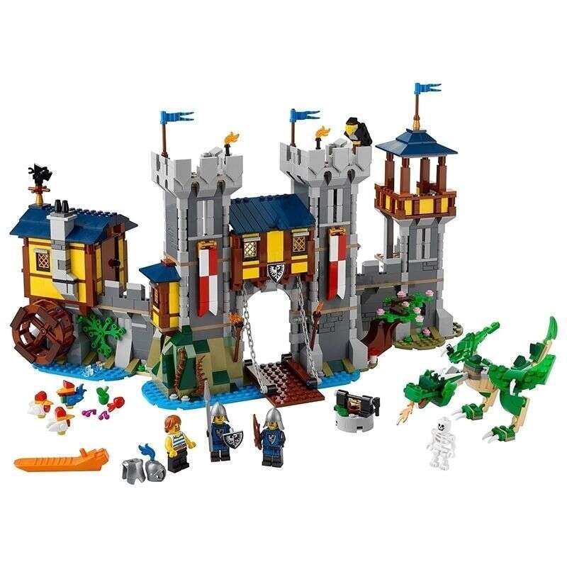[LEGO] Tương thích với LEGO Creative Variety Lâu đài thời trung cổ ba trong một 31120 Đồ chơi lắp rá