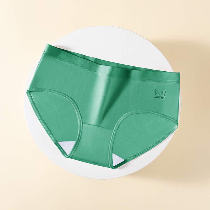 Đơn Giản cotton nguyên chất màu đơn Mèo Người Quần Lót Phụ Nữ Liền Mạch kích thước lớn Cô Gái Giữa Eo Bông Kháng Khuẩn Quần Lót Phụ Nữ Tinh Khiết Bông