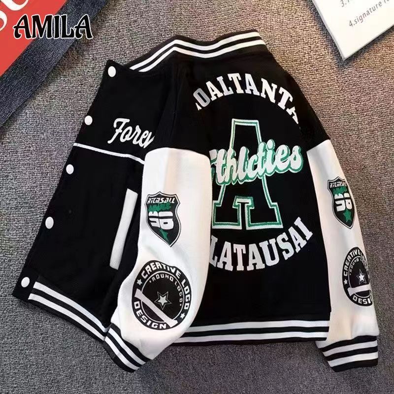 AMILA Children's Jackets Boys Baseball Jackets Warm Boys Fashion Jackets