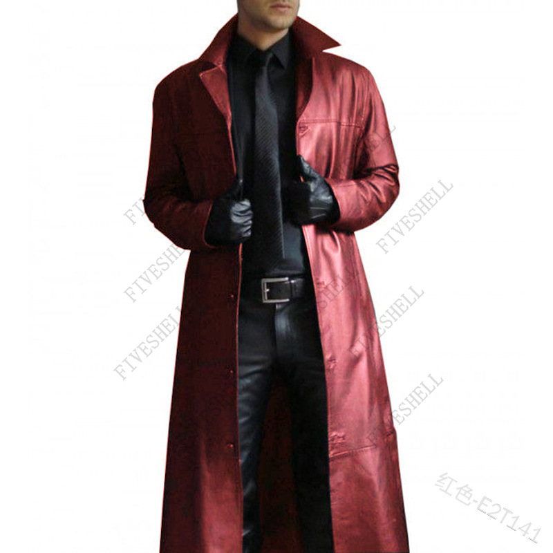 Men's PU Leather Jacket - Biker Style Zipper Coat For Motorcycle Riding Or Halloween Costume