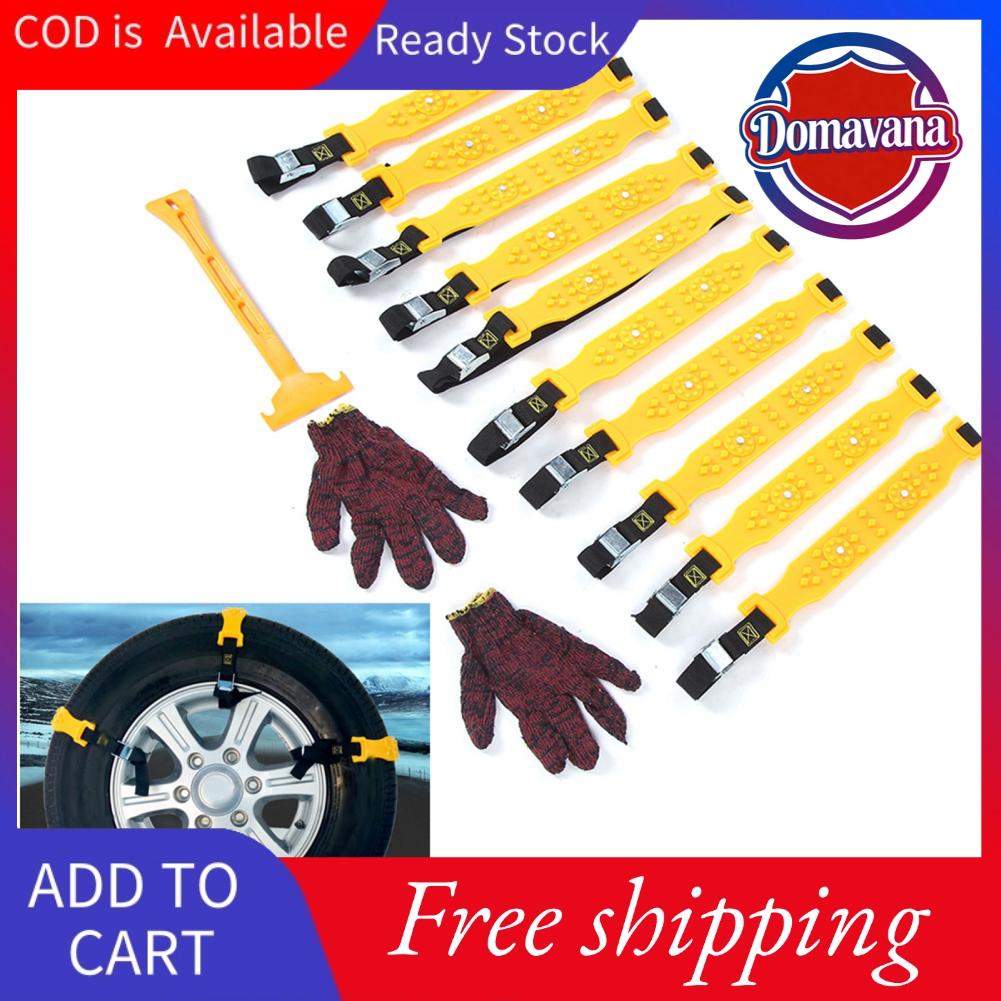 Domavana CFTGIW TPU cường độ cao Snow Chians Universal Tire Chians 10 chiếc Ô tô Xe tải Lái xe An toàn Lốp Chian cho Ngoài trời Mùa đông Tuyết Bùn Chống trượt cho Đất Bùn Leo Tuyết Giá 645,000 Đồng*Miễn phí vận chuyển
