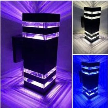 Đèn vuông led 2 đầu hắt tường đèn trang trí 3 chế độ màu đèn tường đèn decor trụ vuông