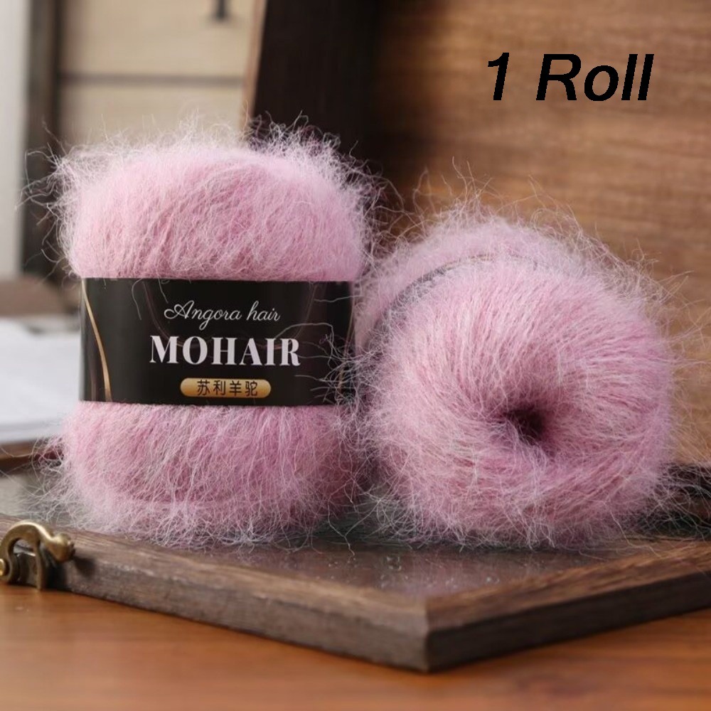 SAMEPLE Long Haired Alpaca Mohair Yarn Handmade Cotton Blended Crochet Yarn Comfortable Thread Soft Fluffy Hand-Knitted Yarn Hand Crochet
