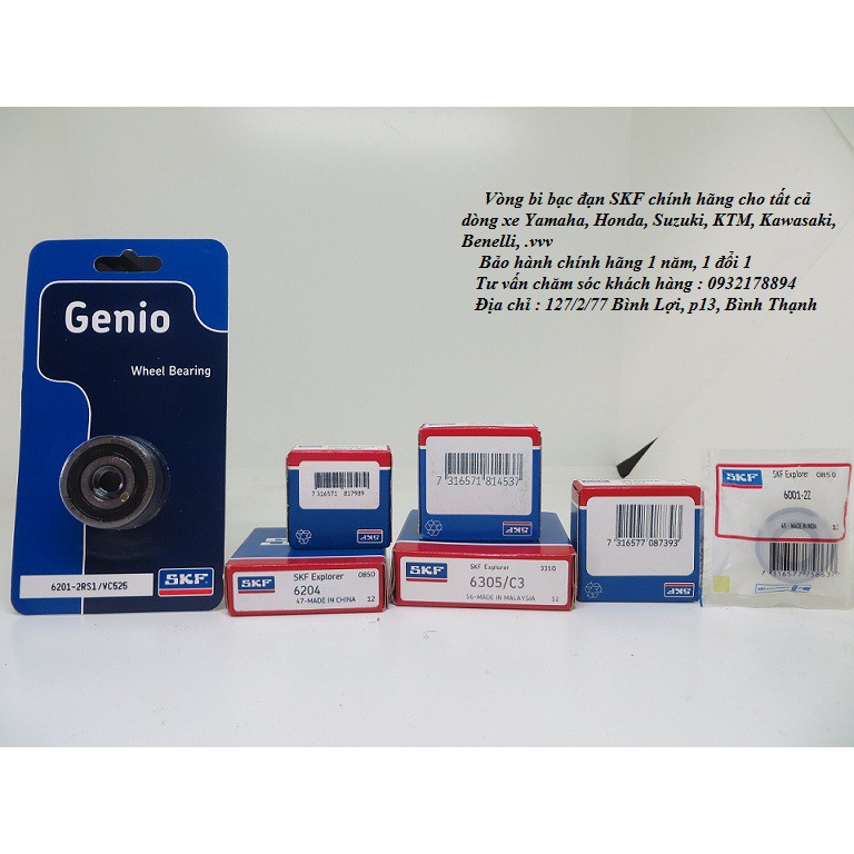 Bạc đạn máy skf honda dream 100 , dên bi sứ enduro skf