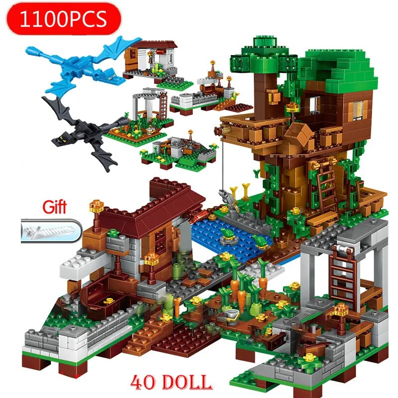 [EIGHT] Takara Tomy 1208my Welt die Berg höhle Gebäude Minecraftinglys Block mit Figuren Ziegel mit Aufzug pädagogischen Spielzeug Geschenk