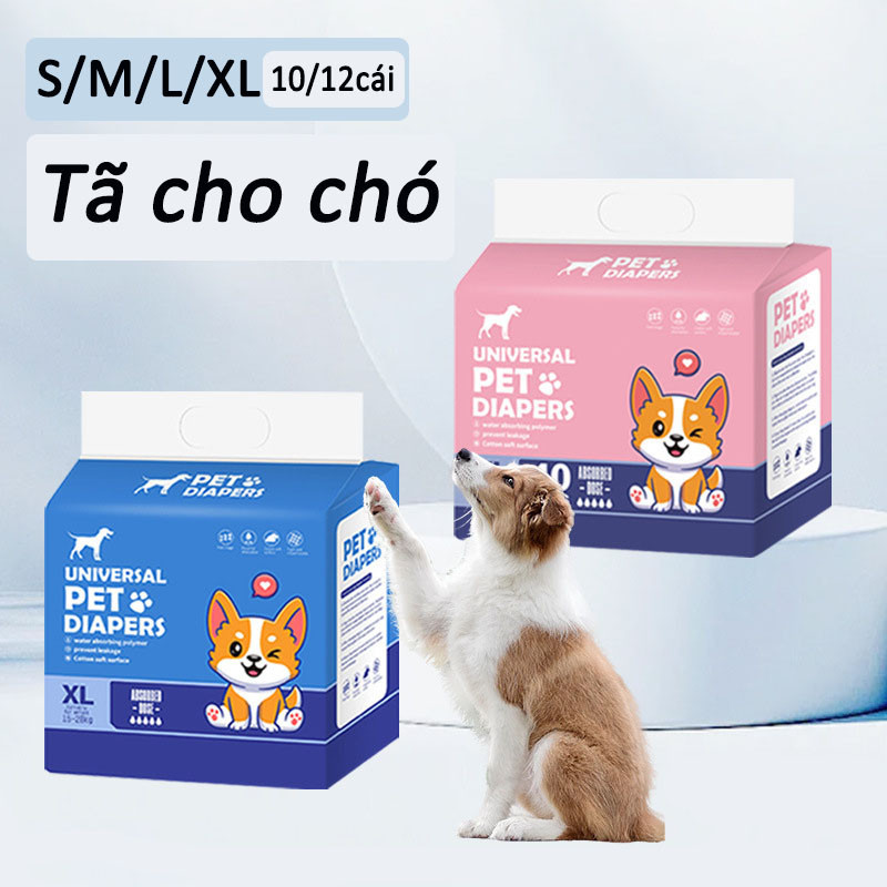 【10/12cái】tã cho chó,Tã Cho Chó Đực,Bỉm Chó Cái , Kích thước đầy đủ, thoáng khí và thoải mái, hấp thụ nước nhanh