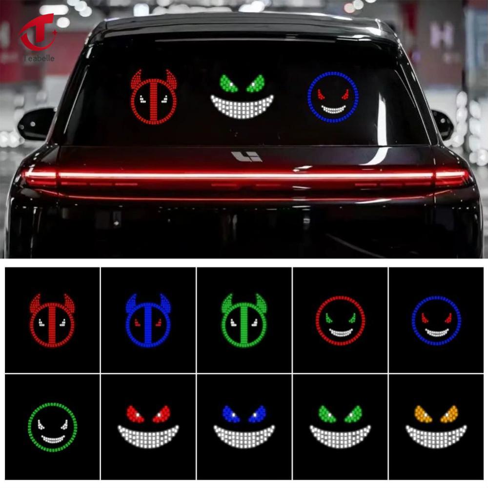 Teabelle devil's Eye Xe LED trang trí ánh sáng Cửa sổ phía sau đèn cảnh báo mắt quỷ Đèn thân xe phụ kiện trang trí xe