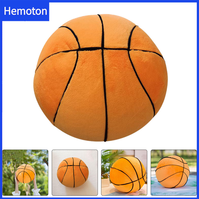 Hemoton Basketball Pillow Volleyball Plush Sofa Sports Fluffy Soft Throw Toy Rug for Boys Bedroom Office