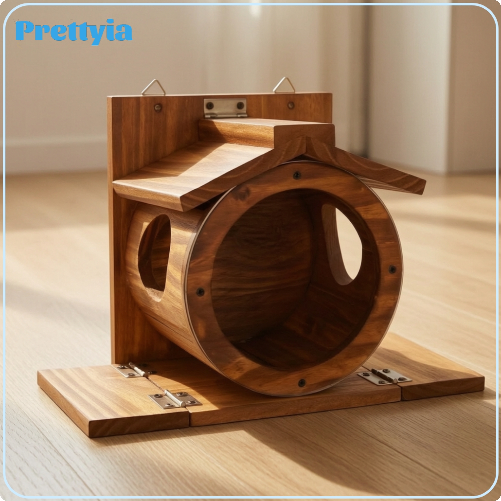 Prettyia Natural Wood Wall-Mounted Feeder Rustic Garden Feeder with Roof Outdoor Wooden for Squirrels ราคา 4,824 บาท*ส่งฟรี
