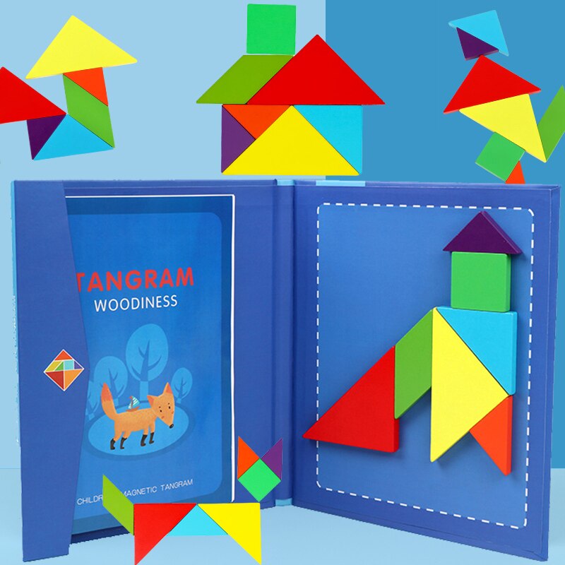 Đồ chơi tangram có nam châm - xếp hình trí uẩn kèm hướng dẫn cùng bé sáng