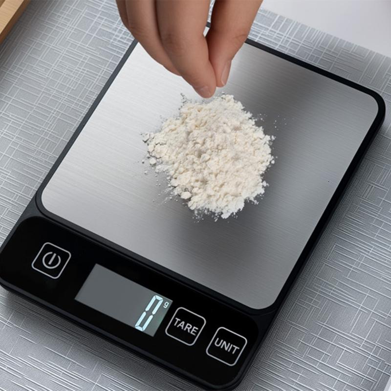 Dễ dàng vệ sinh Cân kỹ thuật số 10kg Công suất Trọng lượng Quy mô cân nướng để nướng nấu ăn với công cụ Màn hình LCD