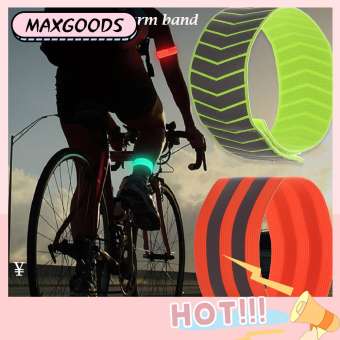 MAXG Chân tay quần Vòng tay phản xạ Dây buộc xe đạp Băng thể thao Cảnh báo Armband Cảnh báo an toàn cho xe đạp Dải phản quang đi xe đạp