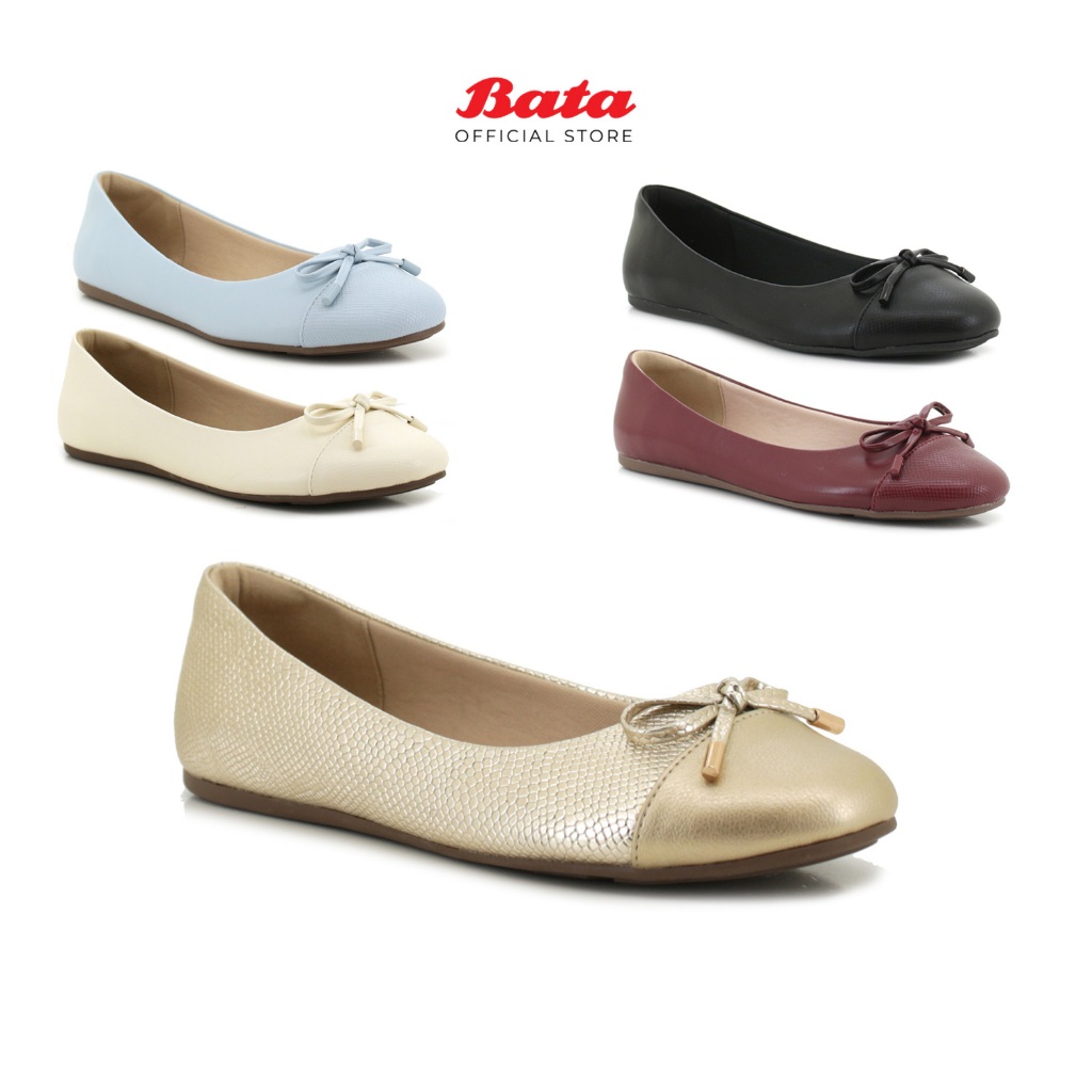 BATA Delhi Women Off White/Black/Gold/Blue/Maroon Ballerina 5311255/5316255/5318255/5319255/5315255 Kasut Ballerina