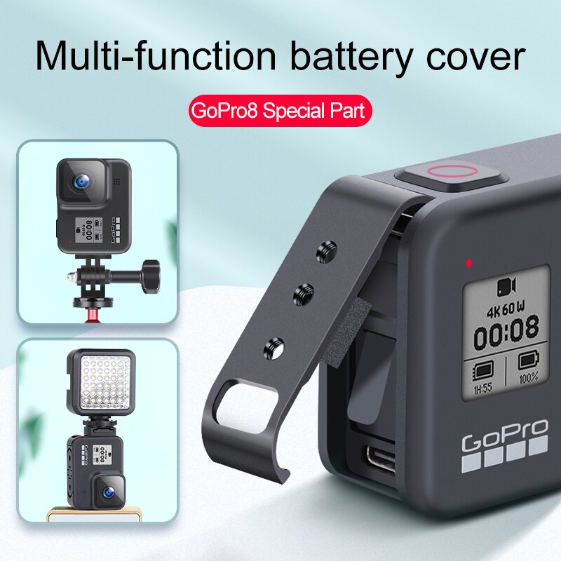 Thỏa thuận multifuctional có thể sạc lại bên bảo vệ Bìa nắp cho anh hùng 8 máy ảnh thể thao chống bụi cửa vỏ ngoài