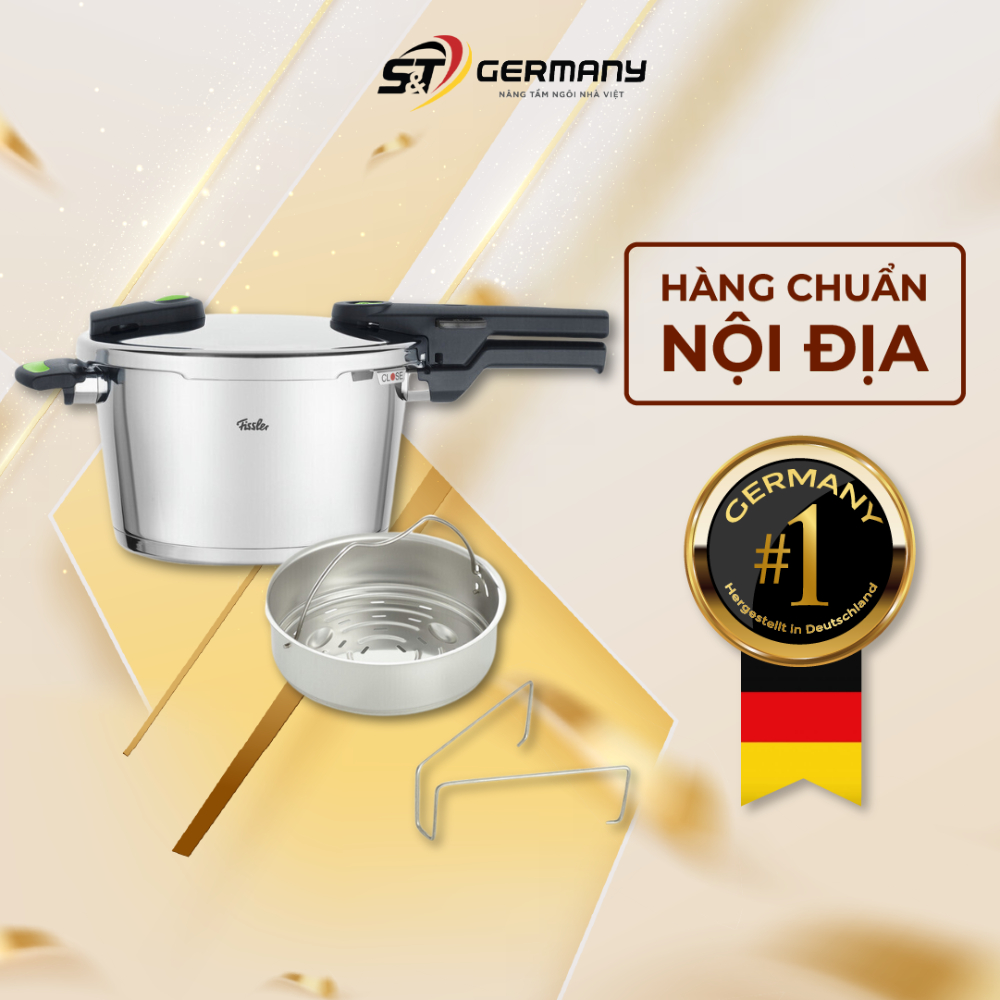 Nồi Áp Suất Fissler Vitaquick GREEN kèm xửng hấp Nội Địa Đức Made In Germany Nồi Áp Suất Đa Năng Cao