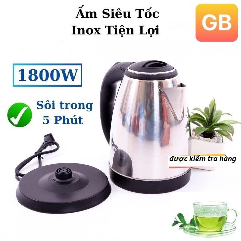 Ấm siêu tốc đun nước 1.8 lít - ấm đun siêu tốc electric kettle siêu tiết kiệm điện