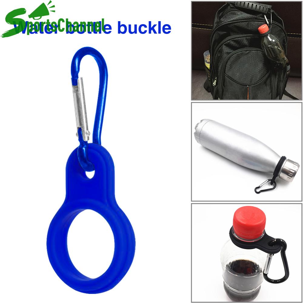 Khóa Ấm đun nước silicon thể thao ngoài trời vật đựng chai nước Carabiner (màu xanh dương đậm)