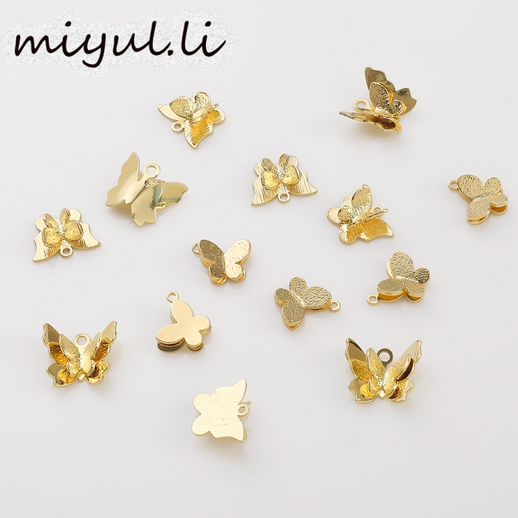 miyuli 1 14K กระเป๋าสองชั้นทองแดงแขวนผีเสื้อทองสำหรับเครื่องประดับ DIY อุปกรณ์เสริม ราคา 11 บาท*ส่งฟรี