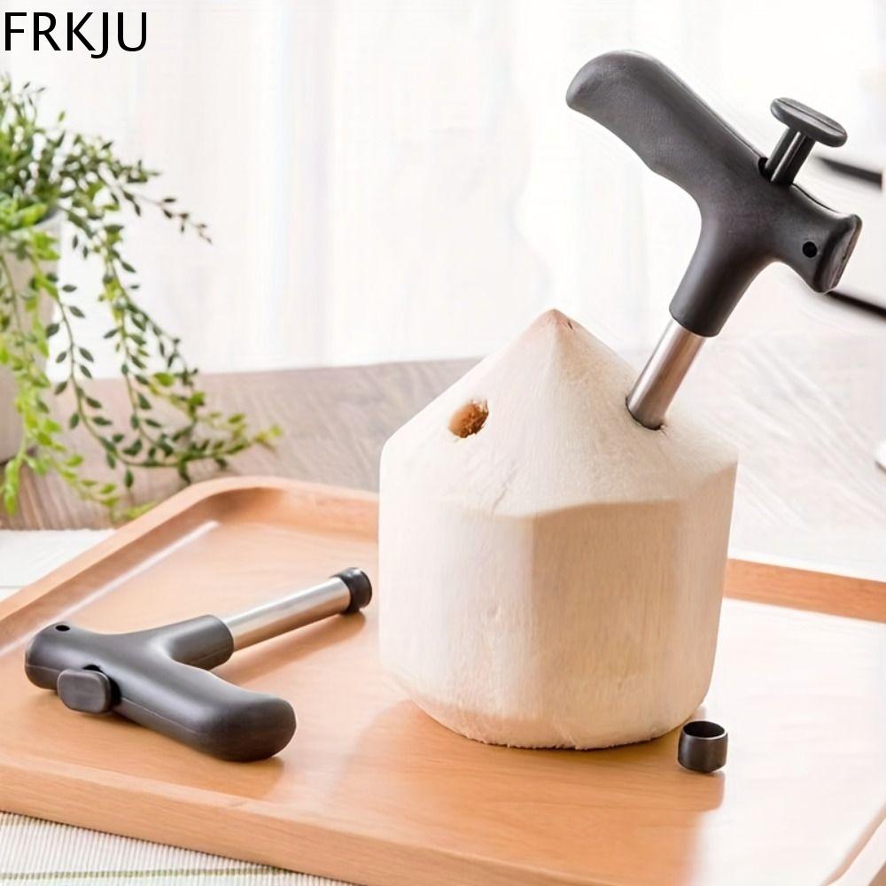 FRKJU Tay cầm bằng nhựa Dụng cụ mở dừa Cú Đấm Thép không gỉ Dễ dàng và nhanh chóng Khoan vòi Nước coco
