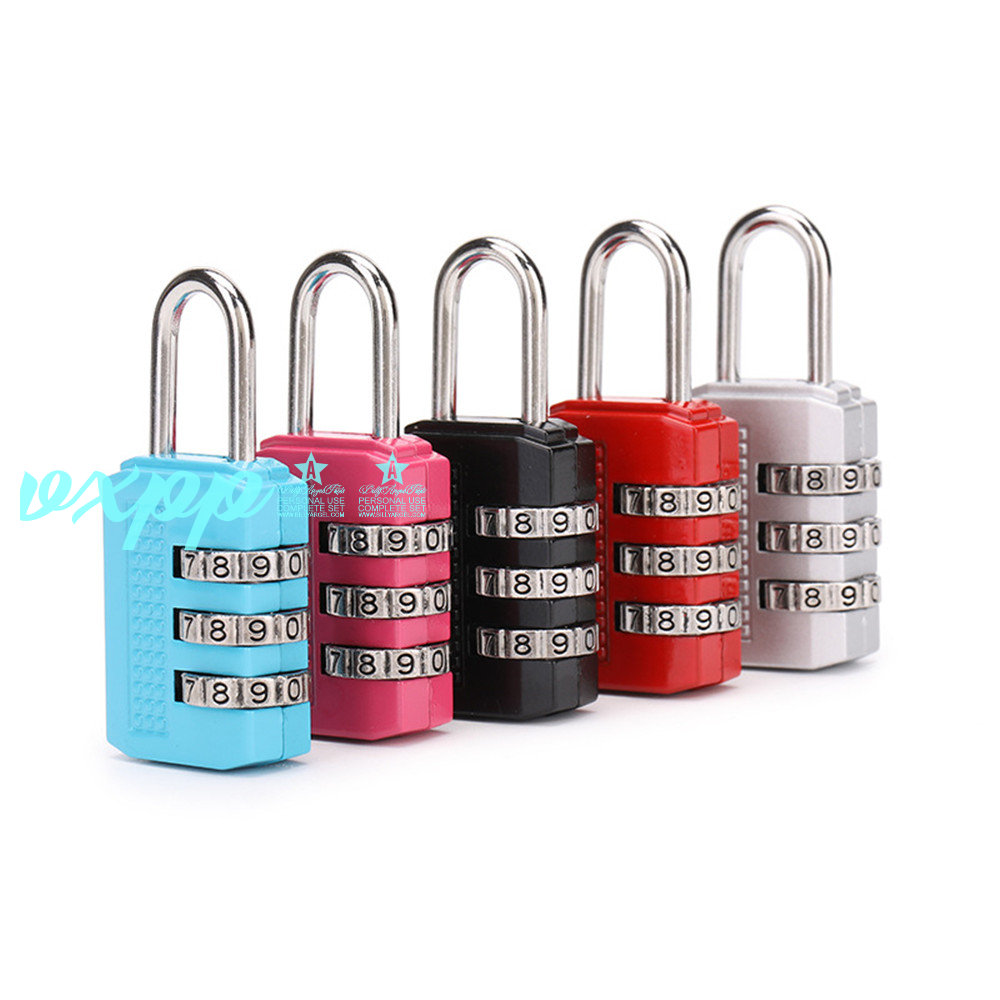 [Hot V] 3 Digit Resettable Combinatie Hangslot Bagage Case Hangslot Doos Zwart Lock Codeslot School Gym Locker Werpt Reizen Accessoires