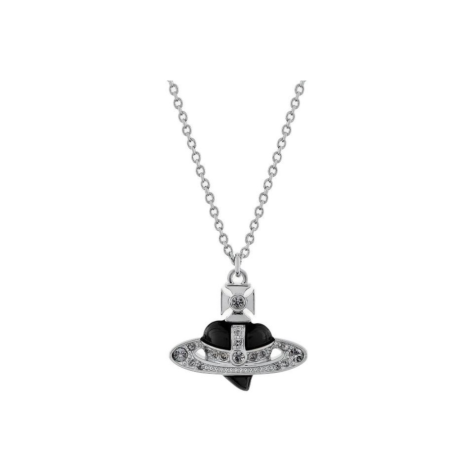 Vivienne Westwood Enamel Brass Necklaces Women's Silver/Black