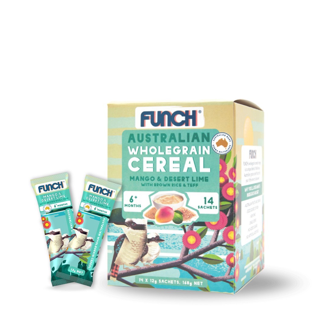 HỘP NGŨ CỐC ĂN DẶM GẠO LỨT HẠT TEFF FUNCH ÚC VỊ CHANH SA MẠC - 1 HỘP 14 GÓI