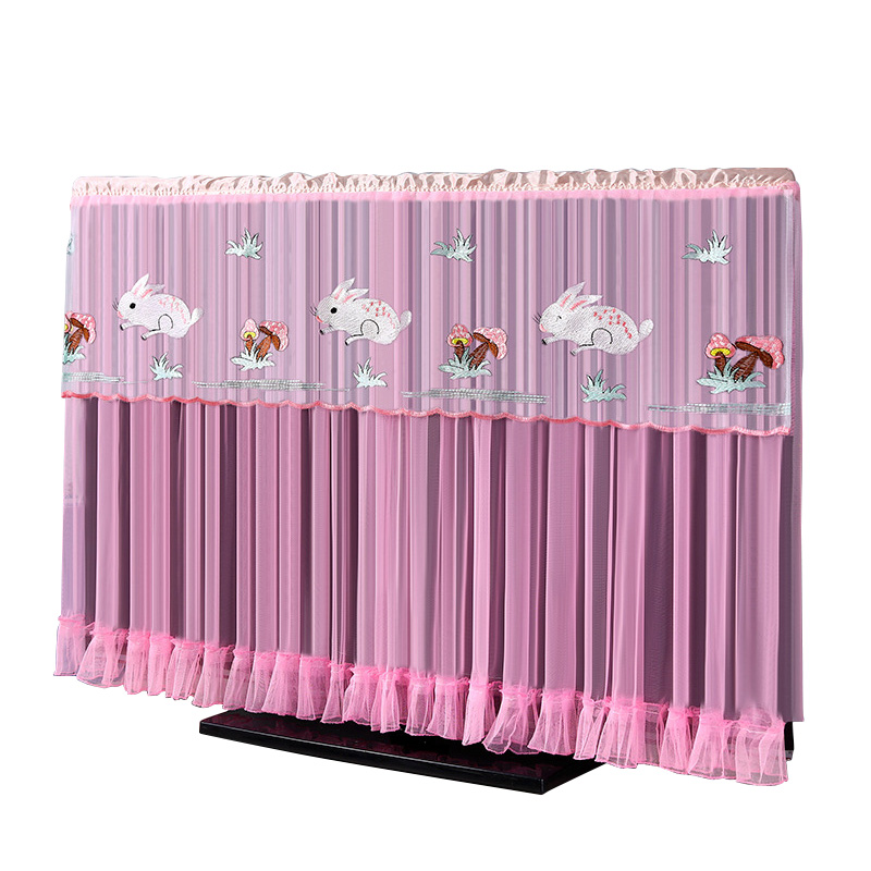 1PC Wall Mounted Desktop Transparent Universal Home Decoration Simple Television Dust-proof Cover Lace Embroidery TV Dust Cover Protector Cover Without Removing Cover ราคา 149 บาท*ส่งฟรี