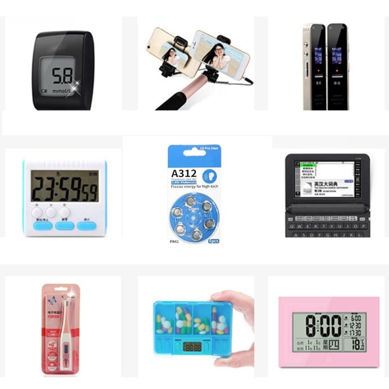 6 miếng A312/PR41 những chiếc pin cúc A312 Pin cho trợ thính mật độ năng lượng cao kẽm công nghệ không khí