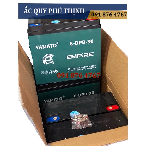 Bộ 04 bình Ắc quy xe máy điện Yamato 12V - 30Ah 6-DZF(DPB)-30