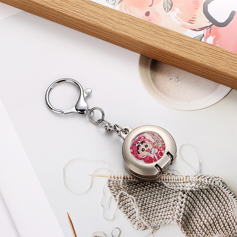 C & K Kéo cắt móng tay gấp gọn kèm móc khóa thiết kế hoạt hình dễ thương tiện lợi khi mang theo