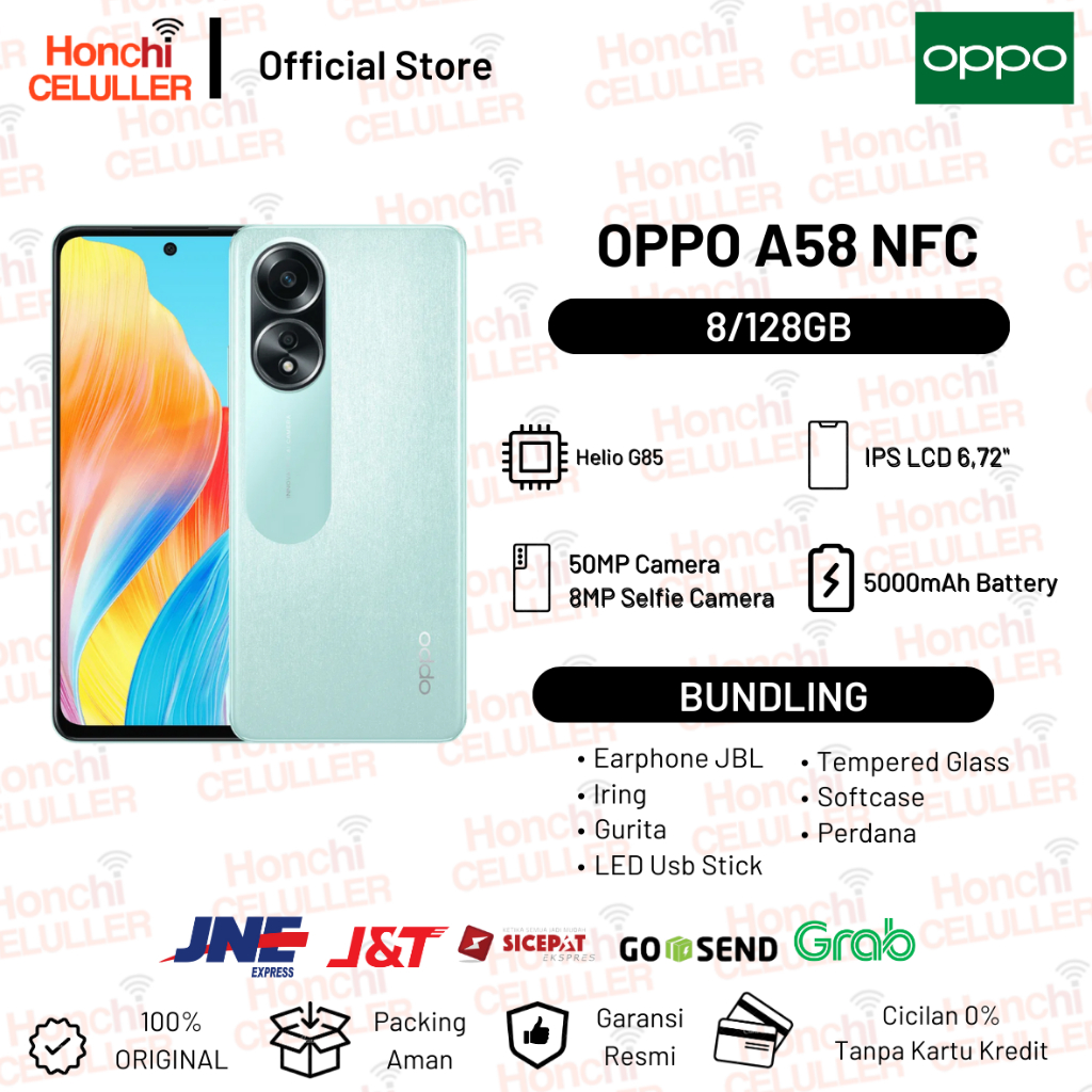 OPPO A58 NFC 8/128GB Garansi Resmi Indonesia Harga  2,499,000 Ringgit*Penghantaran Percuma