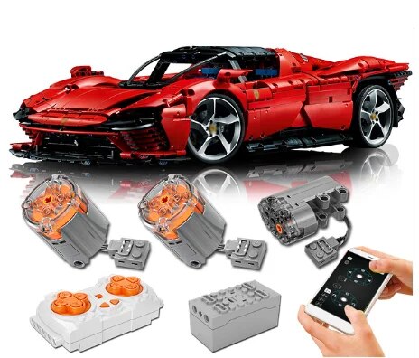 Compatible with LEGO 2022 Mới 43143 SP3 Mit Motor Licht APP RC Super Speed Sport Daytona Auto Model