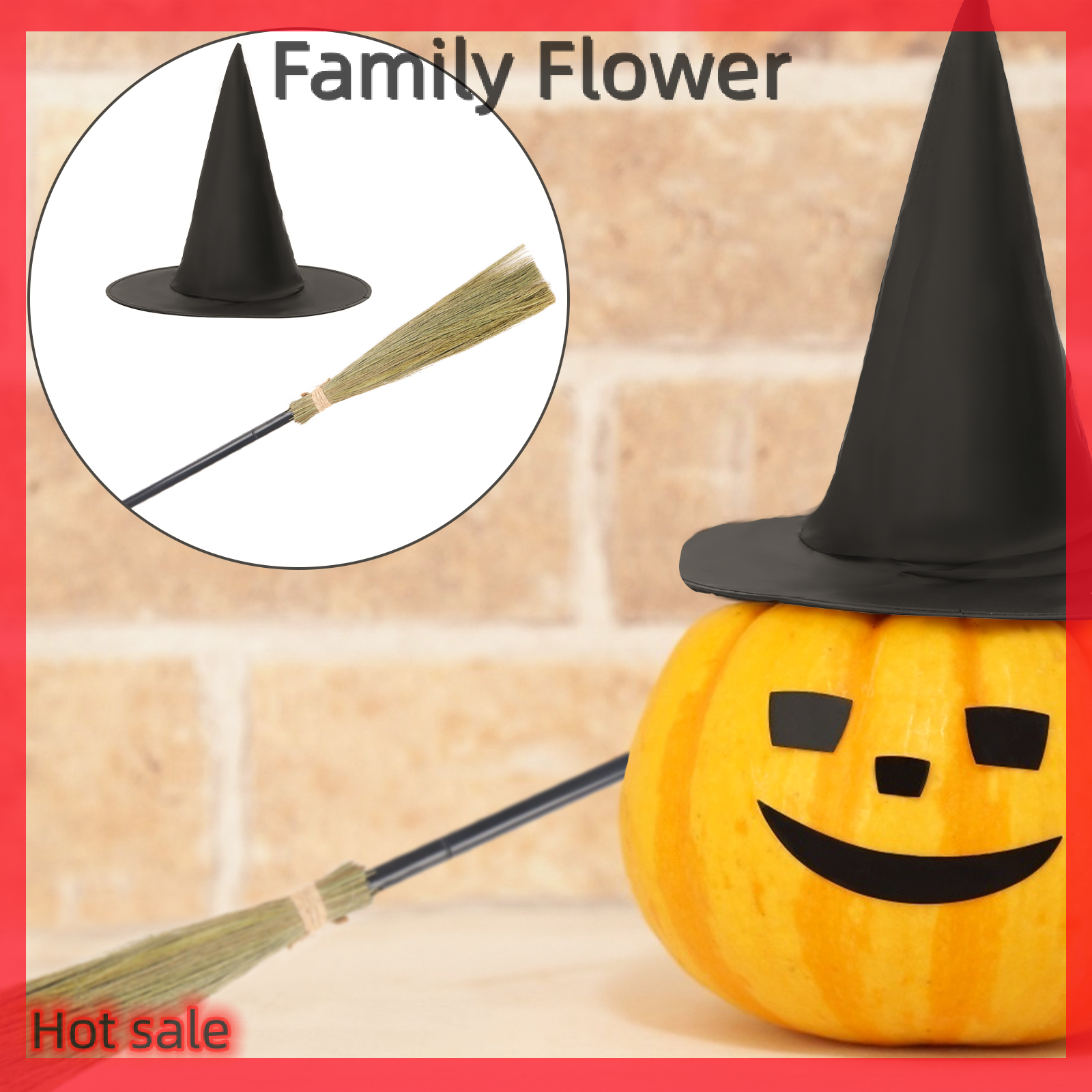 Family Flower Flash Sale Halloween Phù Thủy chổi chổi nhựa phù thủy chổi chổi đạo cụ phù thủy chổi