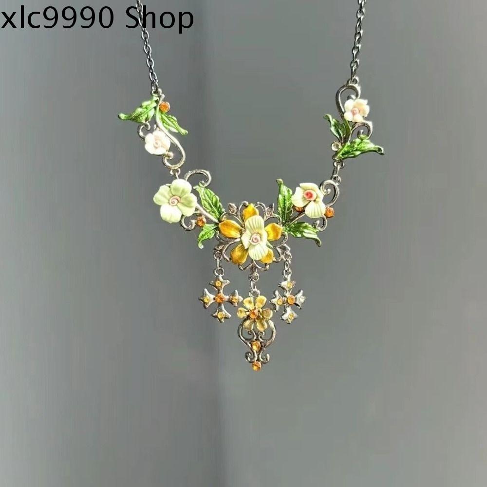 XLC9990 Ngọt ngào Vòng cổ hoa cổ điển Tinh tế Hợp kim Vòng cổ nữ Cá tính Thanh lịch Vòng cổ xương đòn