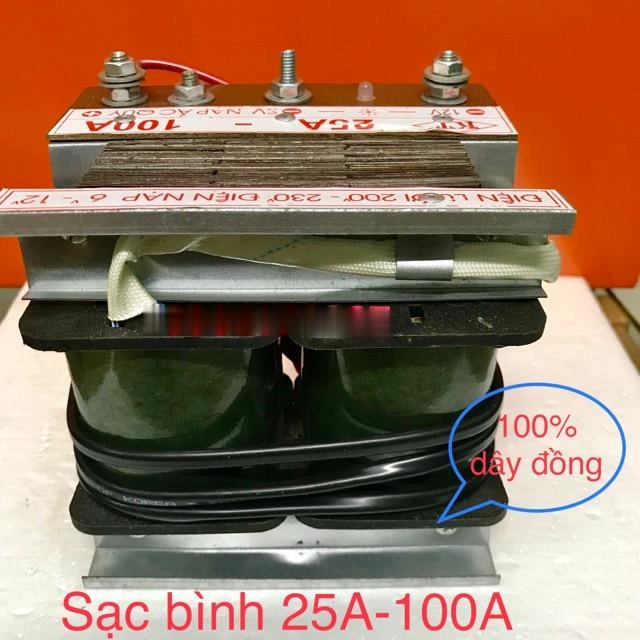 Sạc bình ác quy đầu ra 12v dòng từ 25A-100A dây đồng xin bảo hành 12 tháng-máy nạp ac quy