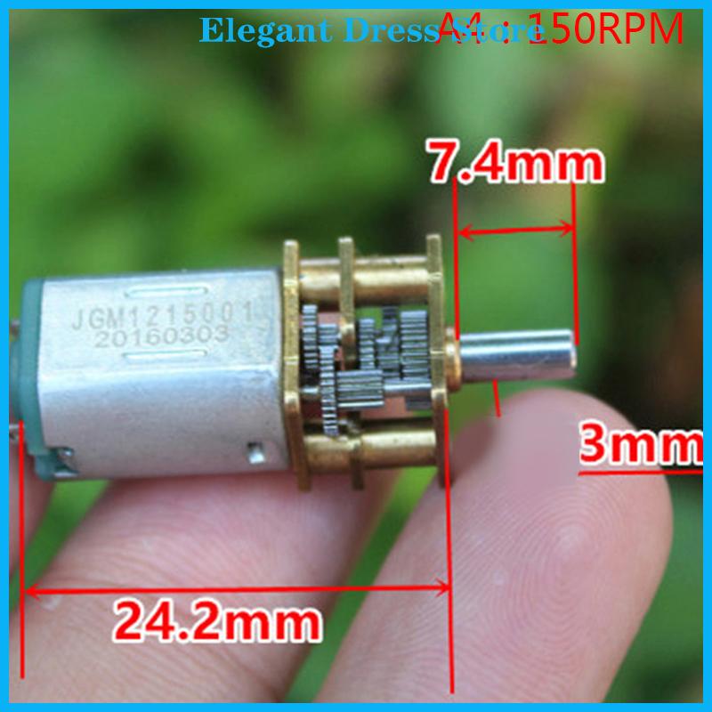 [K&P Elegant]👗👗 Micro N20 Bánh Động Cơ Tốc Độ Chậm Kim Loại Hộp Số Giảm Tốc Động Cơ Điện Tự Làm Đồ Chơi - 7