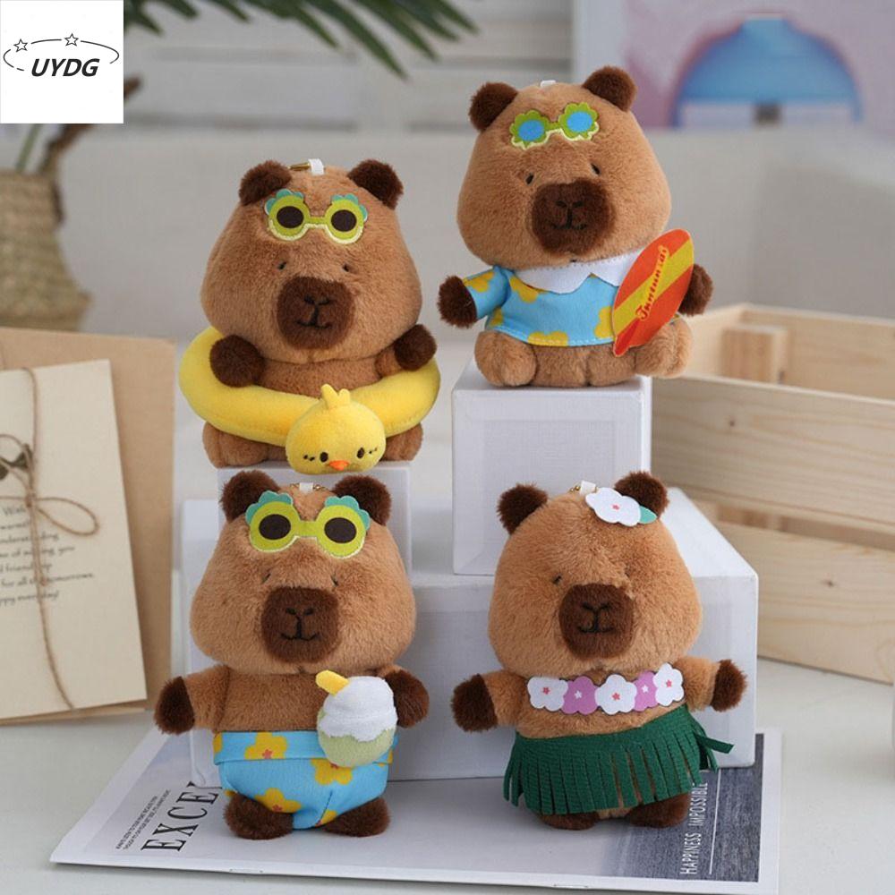 UYDG Búp bê nhồi bông dây chuyền vải nhung lông capybara Móc khóa Sáng Tạo Móc khóa vải nhung lông Dễ thương Hài Hước Búp bê capybara plushie Trang trí ba lô