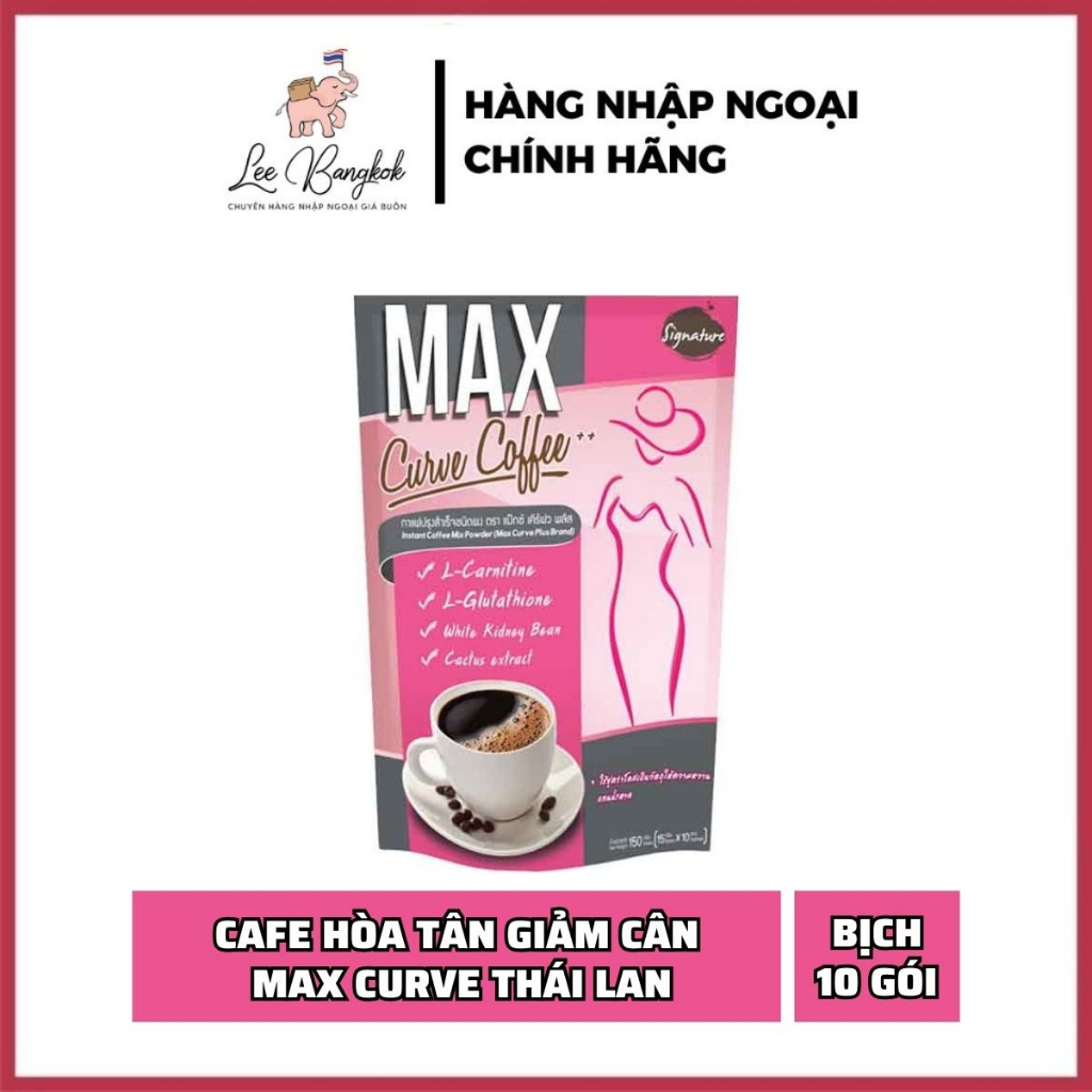 Bịch 10 Gói Cafe Giảm Cân Hòa Tan Max Curve Coffee Thái Lan