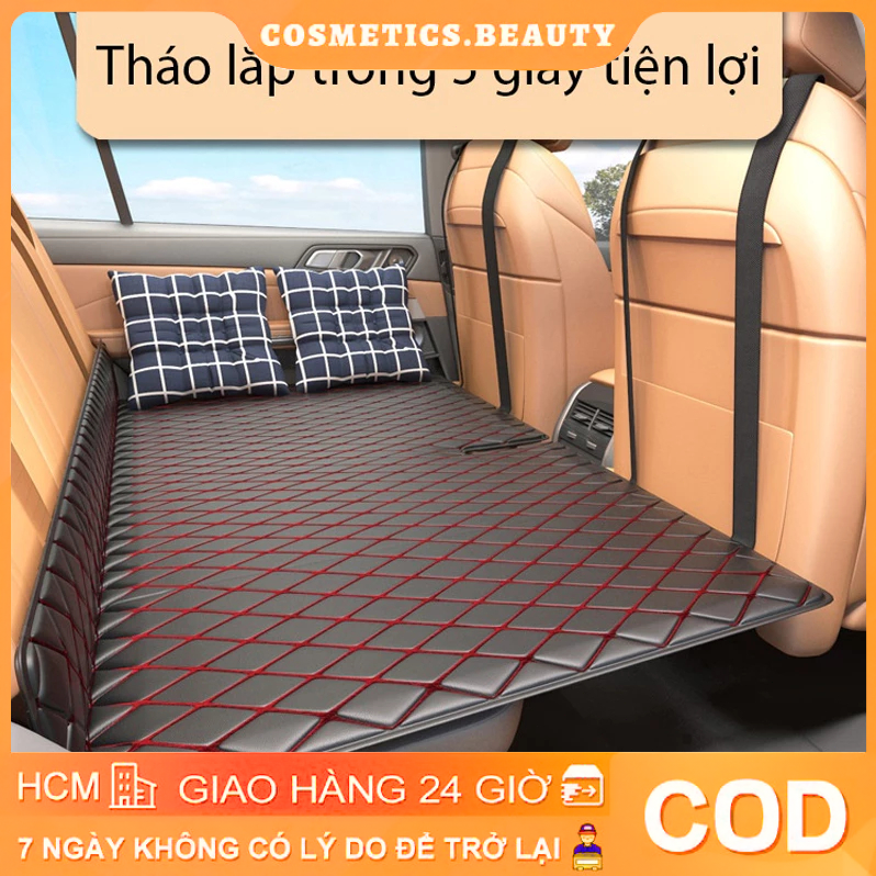 Đệm ô tô nằm ngủ gấp gọn bằng da cao cấp, nệm xe hơi ghế sau cho xe 4 5 7 chỗ và bán tải dài 1m2 Không cài đặt Phiên bả