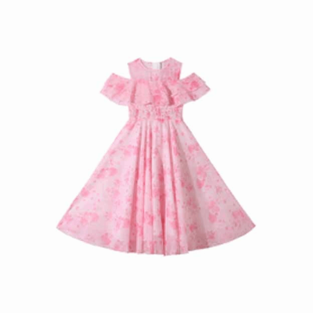 ZHITTY Lỏng lẻo Váy hoa chiffon cho bé gái Thanh thiếu niên Xếp nếp Váy công chúa cho trẻ em Ngọt ngào Tiệc tùng Váy mùa hè cho trẻ em Kỳ nghỉ - 3