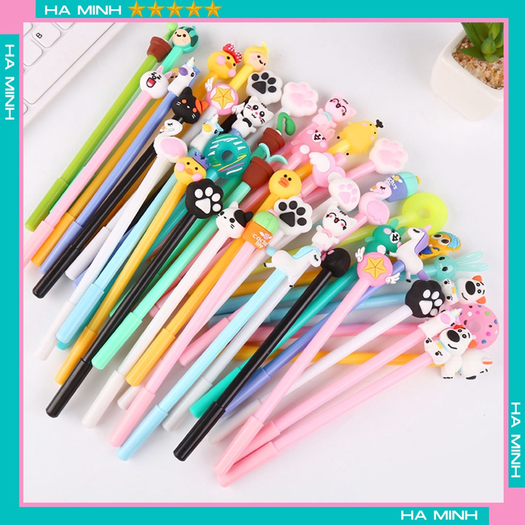 Set 20 bút hoạt hình túi zip cute