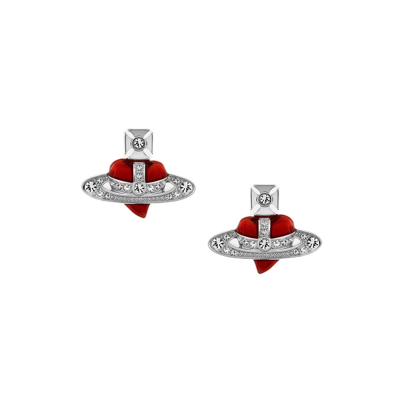 Vivienne Westwood NEW DIAMANTE HEART Earrings Women's