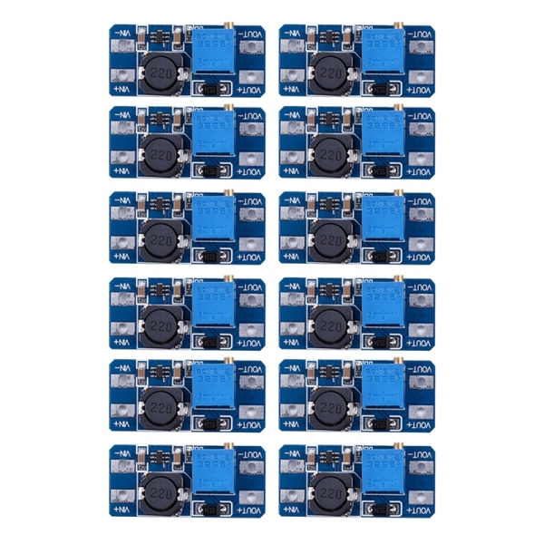 12Pcs MT3608 DC 2A Step Up Power Booster Module 2V-24V Boost Converter for Arduino