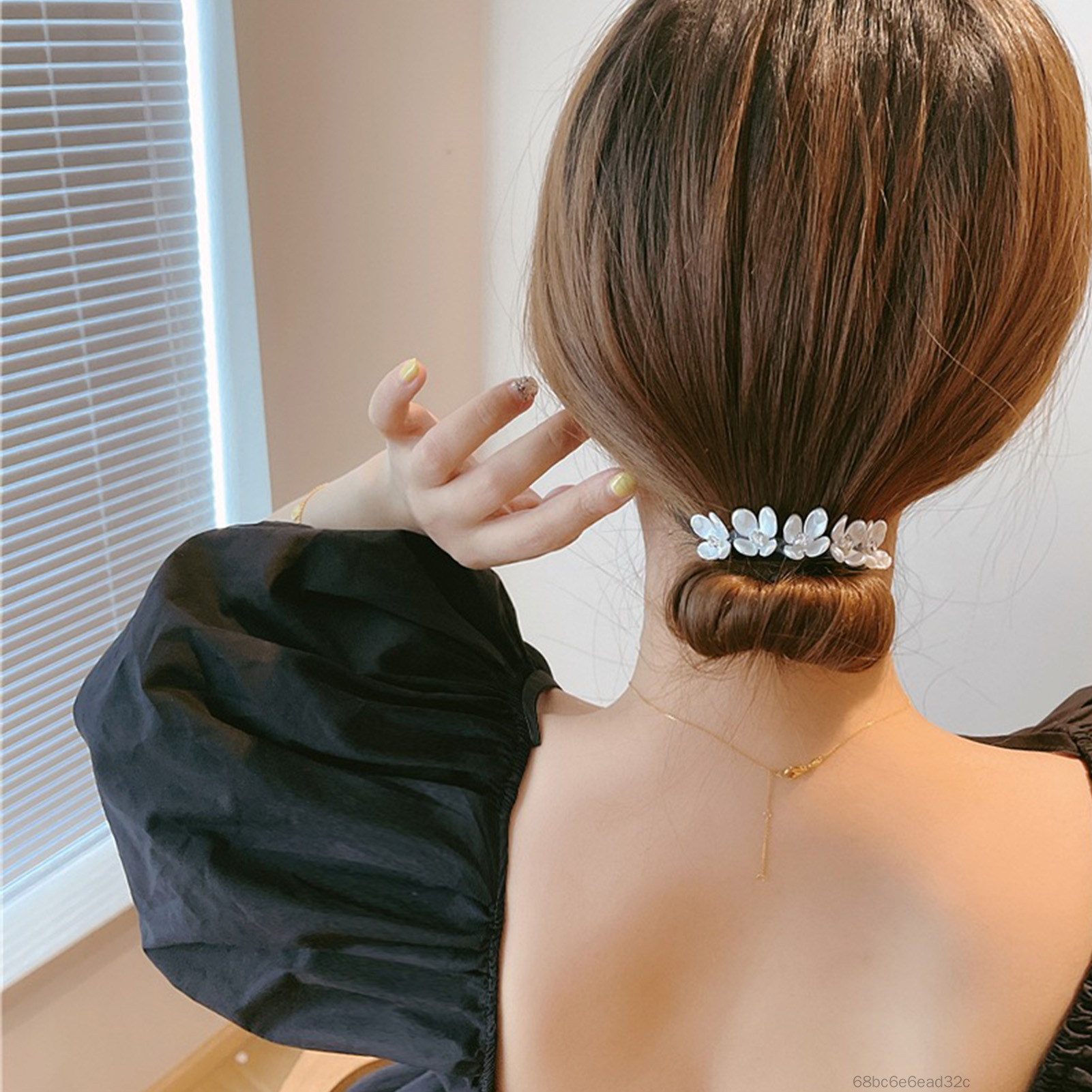 Pearl Flower Hair Bun Maker Easy Bun Maker Lazy Hair Curler ba lê ba lê cho phụ nữ phụ kiện Curler SRJS-VN - 3