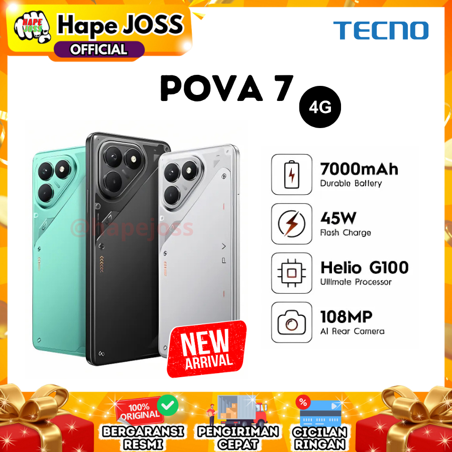 Tecno Pova 7 4G 8/128GB NFC Garansi Resmi Harga 2,199,000 rupiah*Gratis Ongkir