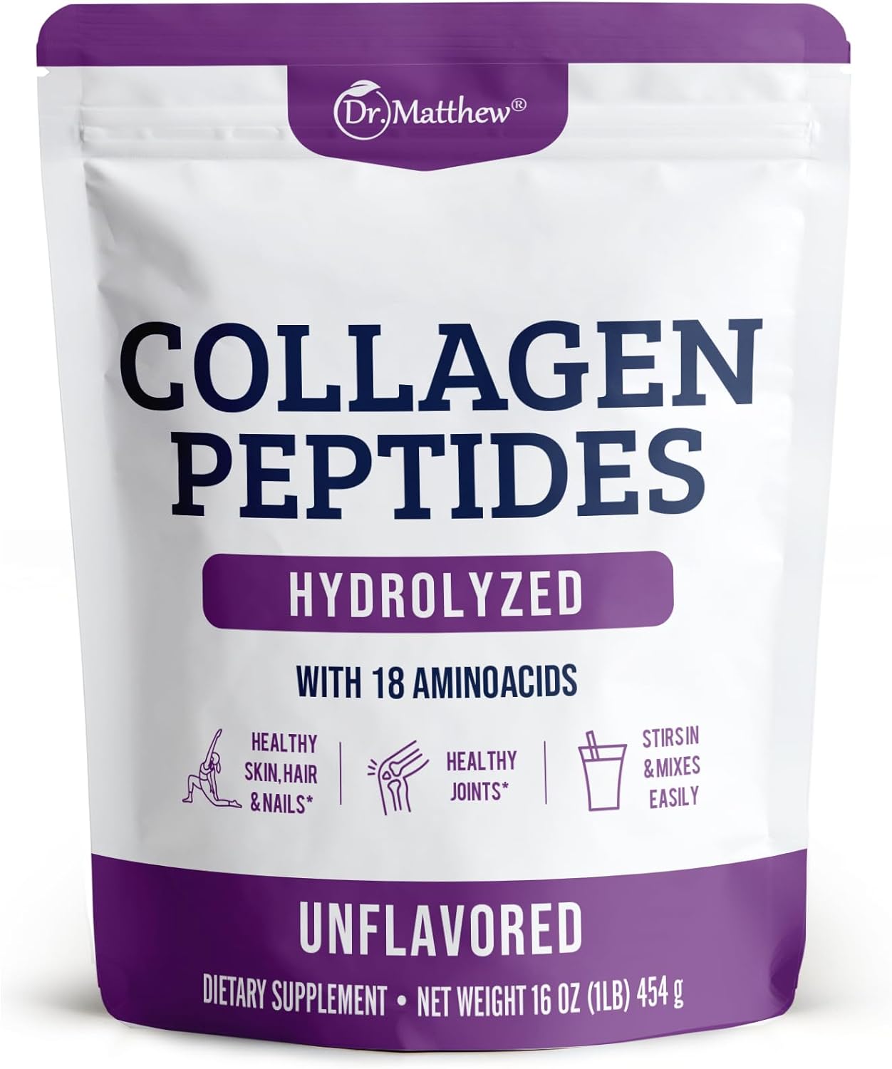 Collagen Protein Powder. Grass Fed Collagen Powder for Women & Men. Hydrolyzed Collagen Peptides Powder Unflavored. Quick Dissolve Collagen Peptides. Collagen for Joints, Hair Growth, Weight Loss. 454gm